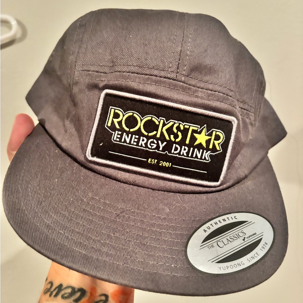 Rockstar energy adjustable flat bill hat